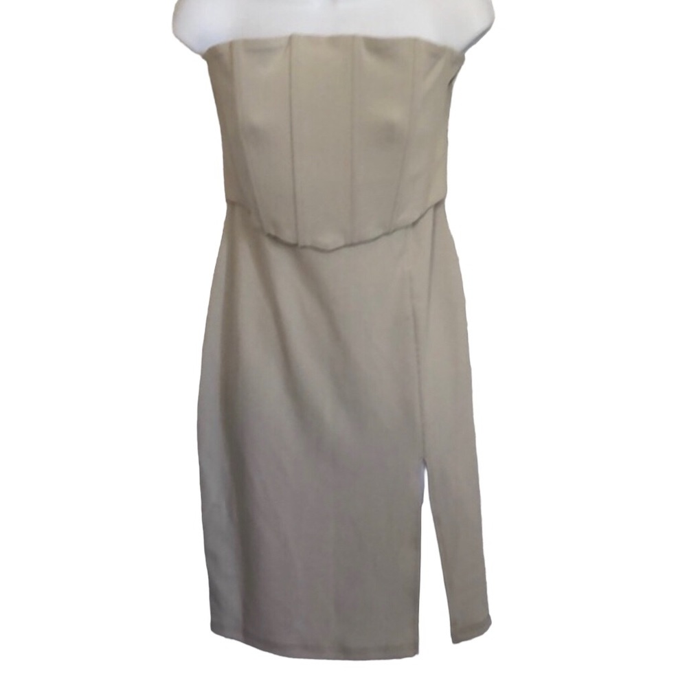 Zachary light gray strapless‎ stretchy dress women’s juniors size L large